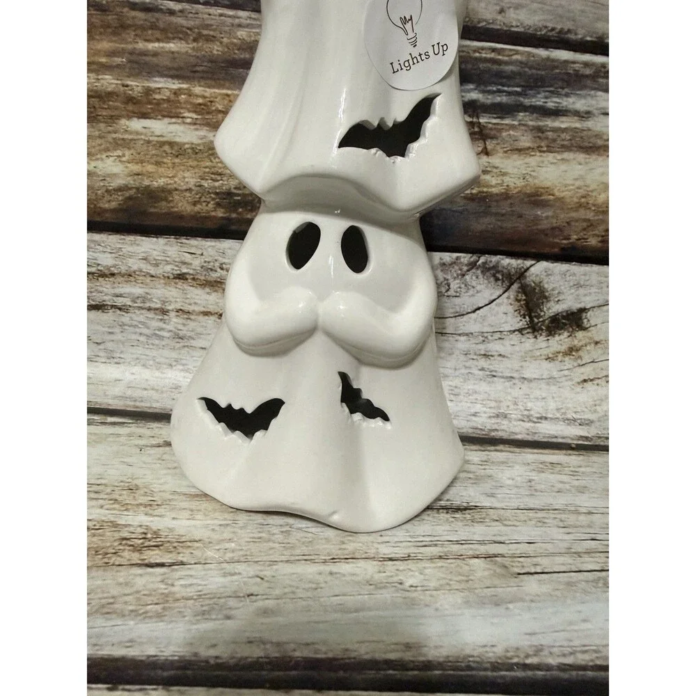 Light Up Stacked Ghosts  Hear No Evil See No Evil Speak No Evil Halloween Decor